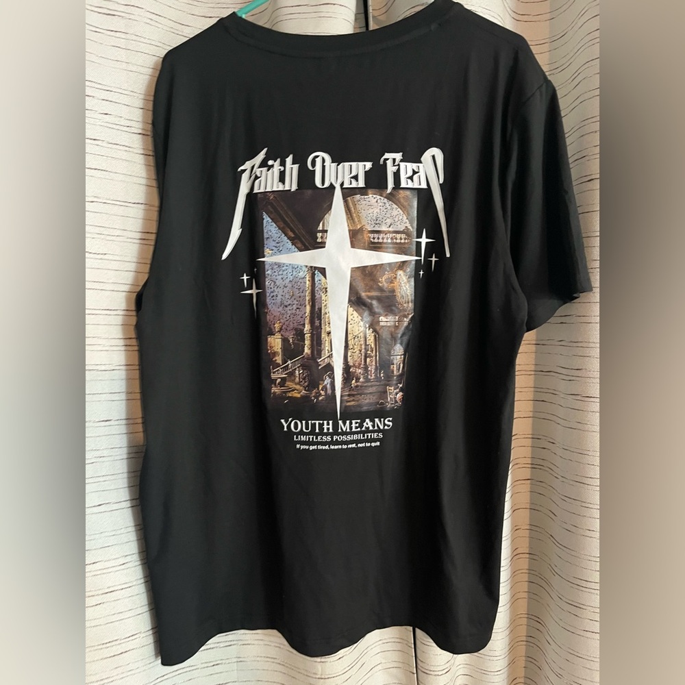 Faith over Fear Men's TikTop Shop shirt Sz XL - Picture 4 of 10
